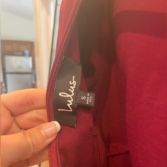 Lulus Long Sleeve Burgundy Backless Midi Dress - Picture 4 of 6